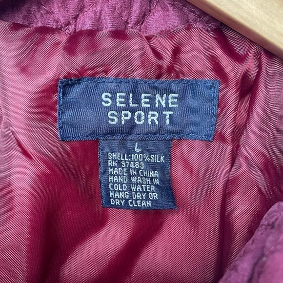 Vintage Selene Sport Silk Diamond Quilted Jacket in Wine Size Large - Picture 4 of 4